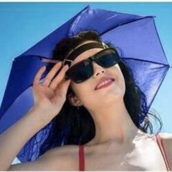 Royal Blue Umbrella Hat For Adults Waterproof Head Umbrella Cap For Beach Fishing Hiking Camping