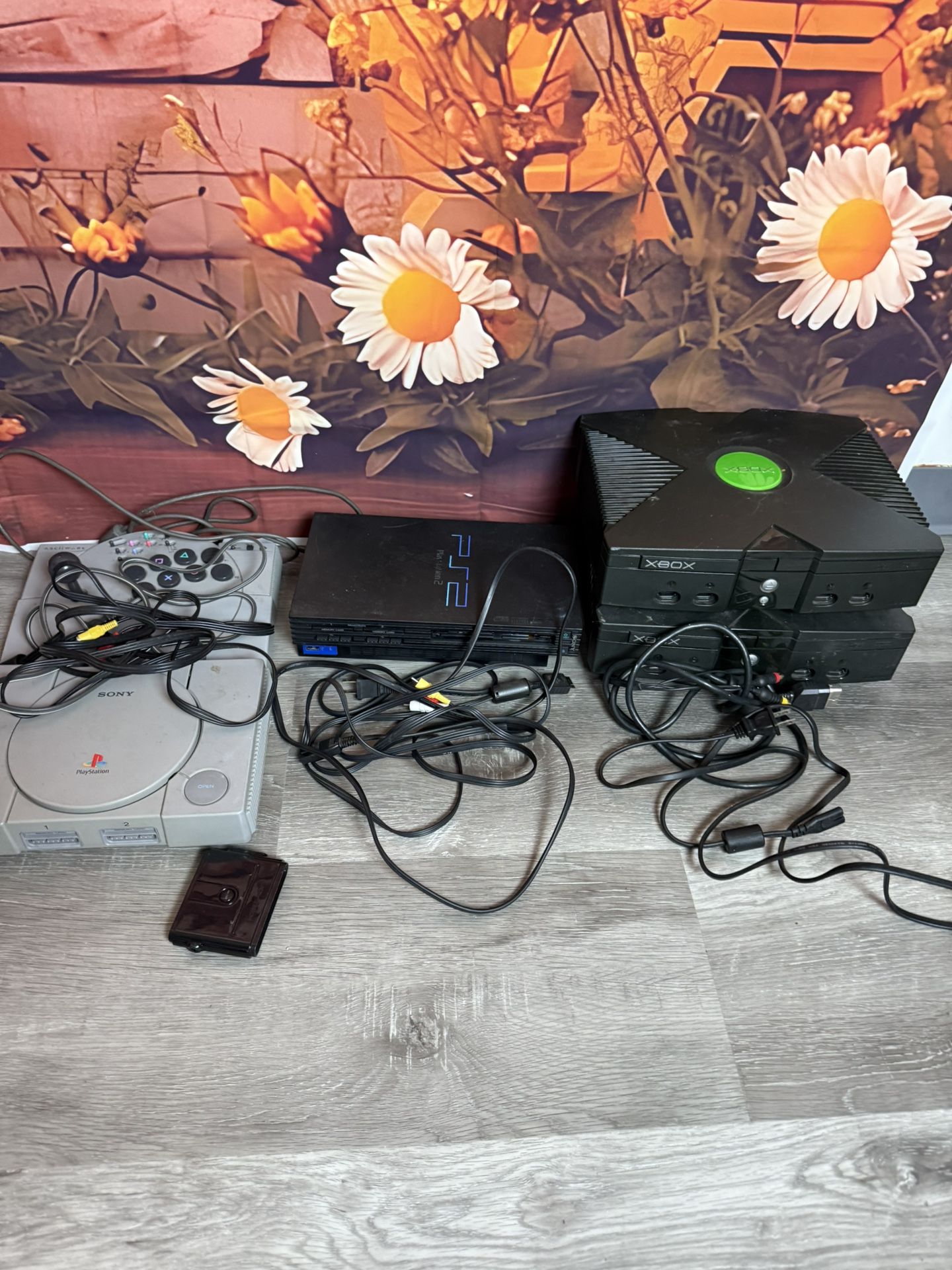 Vintage Game Consoles PS1 PS2 Xbox