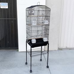 (New in box) $60 Small to Medium Bird Cage 60” Tall Parrot Parakeet Cockatiel Bird Cage 18x14x60” Rolling Stand 