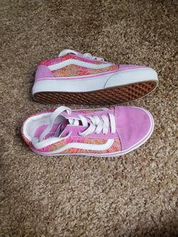 Girls VANS size 1 Little Kid Pink Like New