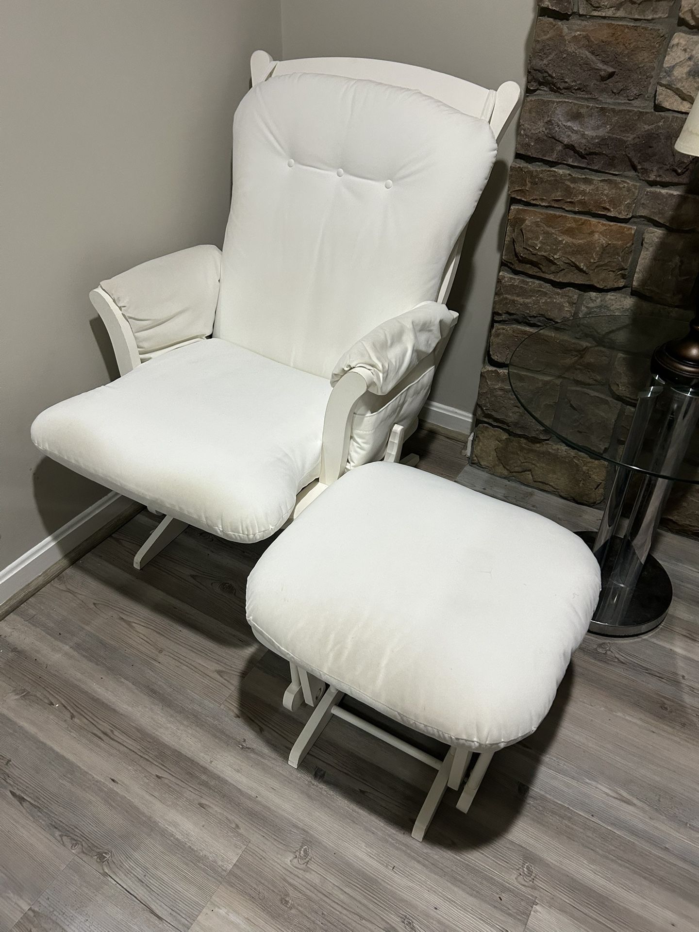 Wooden Rocker And Stool