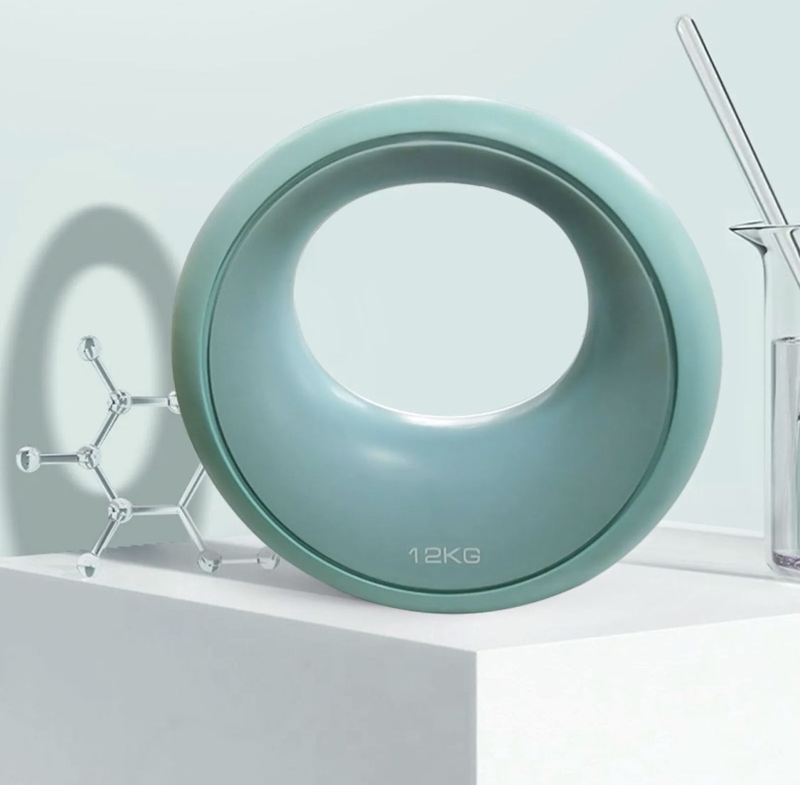 Silicone Kettlebell for Women Weight Lifting 12 Kg Dumbbells Moon Shaped