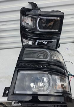 14-15 Chevrolet Silverado LED DRL Projector Headlights Luces Focos Micas Faros Faroles Headlamps Chevy