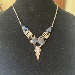 Necklace With Blue Stones 