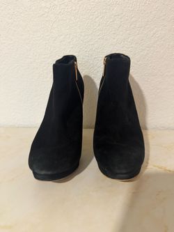 Michael kors Black Suede Ankle Boots with Zipper