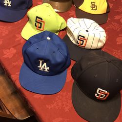 Vintage Padres & Dodger Hats