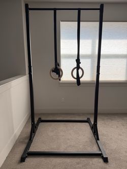 Freestanding Pull-Up Bar with Gymnastic Rings