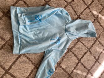 Light Blue Bow Print Hoodie size 5
