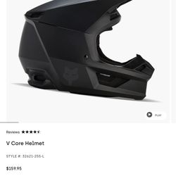 Fox V Core dirt bike helmet, Matte Black, Size Large