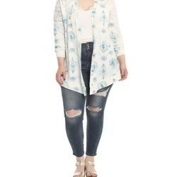 Torrid x Disney Collab - The Little Mermaid Lace Back Flyaway Cardigan - Size 3x
