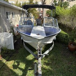 Fishing Boat, Blue & White