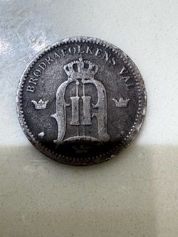 1899 Swedish 25 Öre Silver Coin