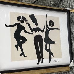 Modern Abstract Figure Wall Art – Black & White Minimalist (Framed)
