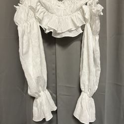 White Crop Top Blouse 