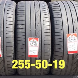 2 used tires 255/50/19 Bridgestone RFT