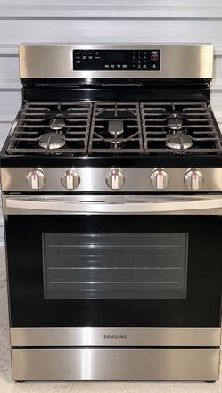 Samsung 30” 5-Burner Gas Range with Air Fry & Convection – Stainless Steel