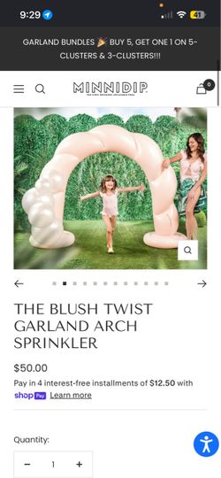 Minnidip Blush Twist Garland Arch Sprinkler