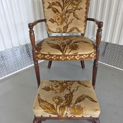 Antique Chair w/matching Ottoman