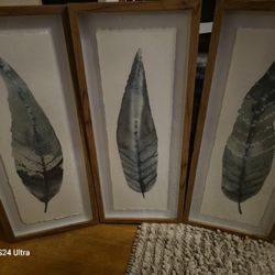 3 Piece Leaf Wall Art Collection 