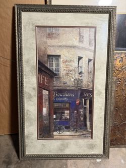 Framed French Street - Wall Decor Art - 27”x43.5”