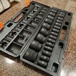 Brand new 1/2'' Drive Impact Socket Set, 26pc Shallow 6-Point Sockets Metric 10-36mm, CR-V
