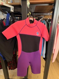 Kids’ Pink and Purple Shorty Wetsuit