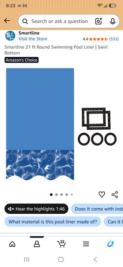 21'x52" smartline pool liner