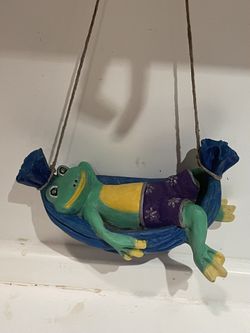 Frog On  Hammock  , Garden Decoration