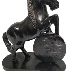 Wooden Carved Horse Statue
