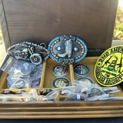 Lot All New Rings Belt Buckles Challenge Coins And patch
