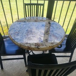 Granite Dining Table And Chairs, Mint