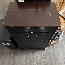 Wooden Trash Can Cabinet