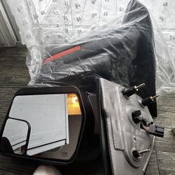 New Aftermarket Heated Side Mirrors for 2009-2014 Ford F-150 (Pair) – With Mounting Hardware and Wiring Harnesses