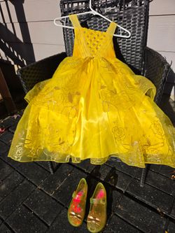 Cute yellow Belle dress with shoes good for Halloween