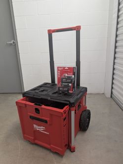​🔥 BRAND NEW MILWAUKEE PACKOUT ROLLING DRAWER BASE & M18 5.0AH BATTERY 2-PACK 🧰 (FIRM)