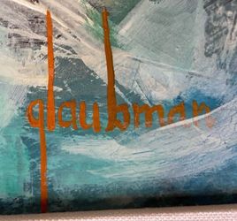 Edna Glaubman “Sailboats” Abstract Oil Painting