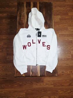 Darc Sport Cream/Red "WOLVES" Double-Zip Hoodie