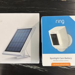 Unopened Ring Camera and Solar Panel