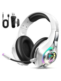 Ordtop GS400 Ultra Wireless Gaming Headset Over Ear Headphones White PC Console