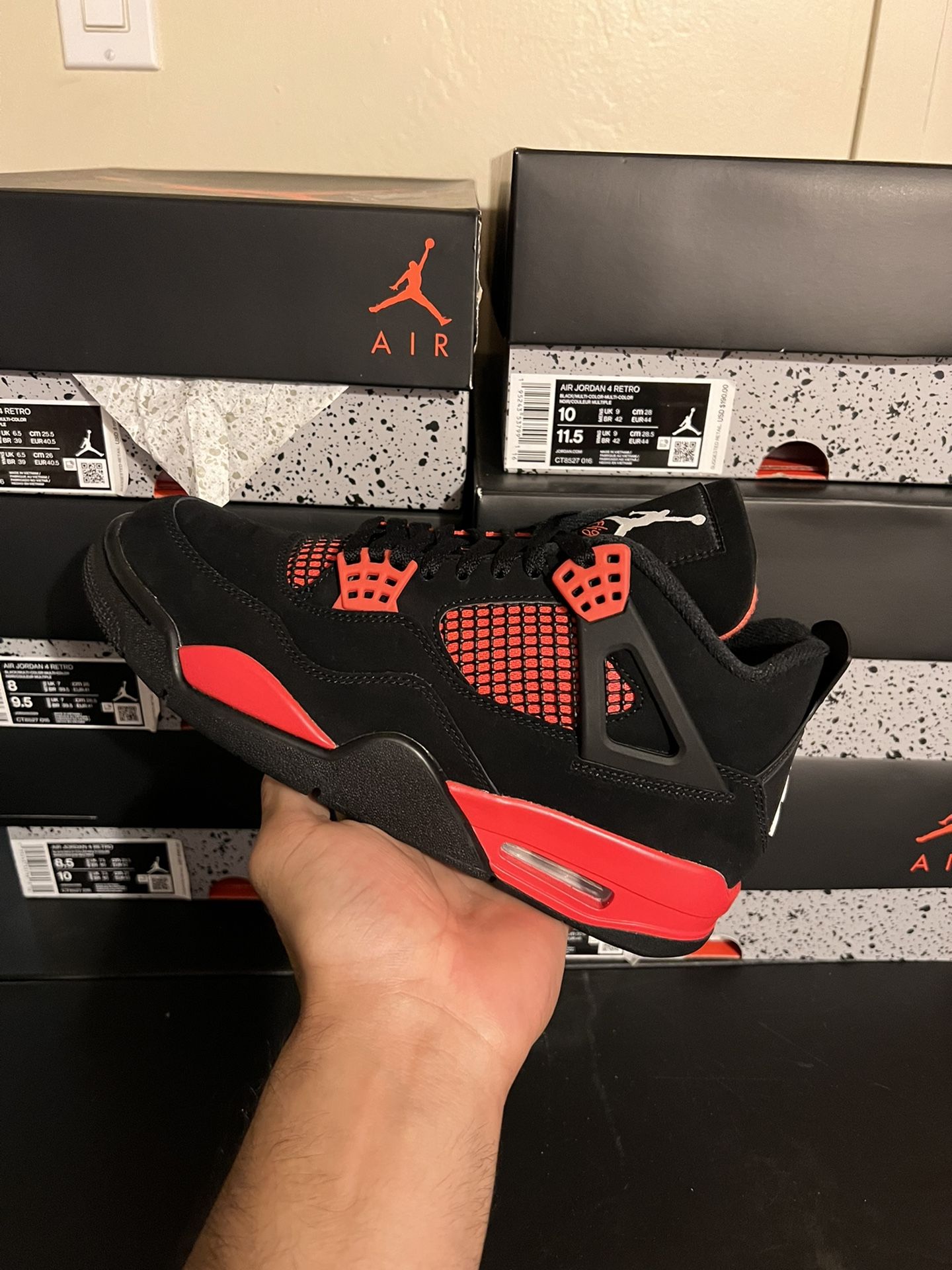 Air Jordan 4 Red Thunder Men Size 7.5 8 8.5 10 10.5 12 for Sale in