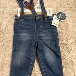 OshKosh B’gosh Baby Knit Denim Jacket & Suspender Pants