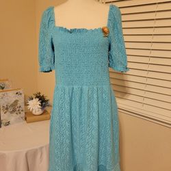 Michael Kors Turquoise Eyelet Dress Size XL