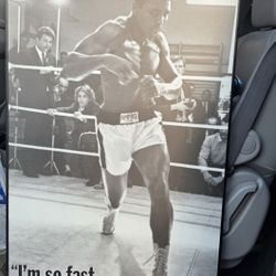 BOXING MUHAMMAD ALI WOODEN POSTER VGC 3' X 5'