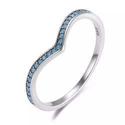 Turquoise Silver Band S925 Sz 6,7,8