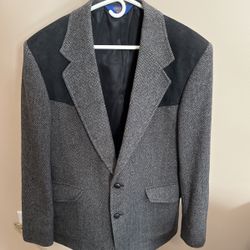 Pendleton Wool Blazer With Suede Shoulder And Elbow Pads Size 42