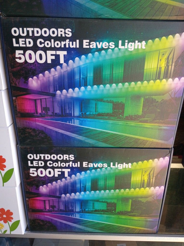 500 FT PERMANENT OUTDOOR LED COLORFUL EAVES LIGHTS WITH APP CONTROL REMOTE