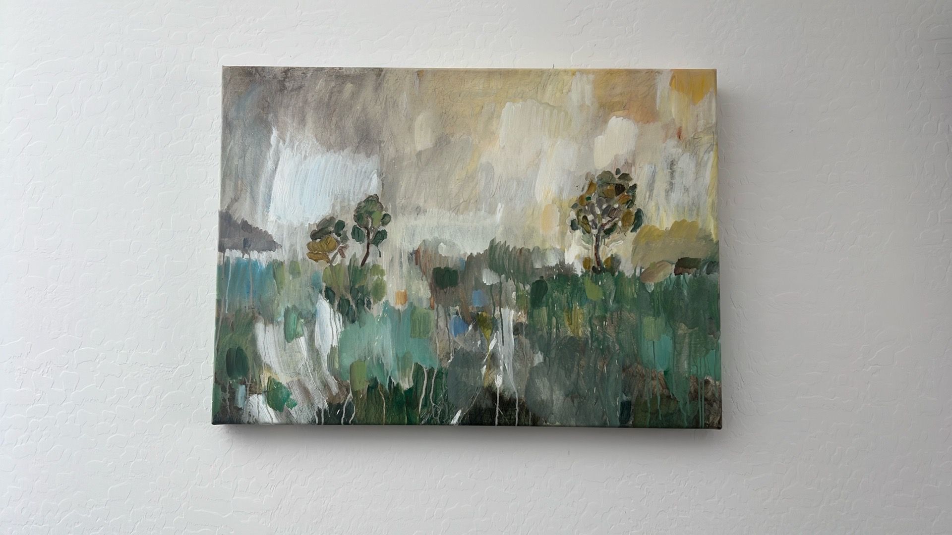 Authentic Pottery Barn Abstract Landscape Canvas Wall Art – 32x23 for ...