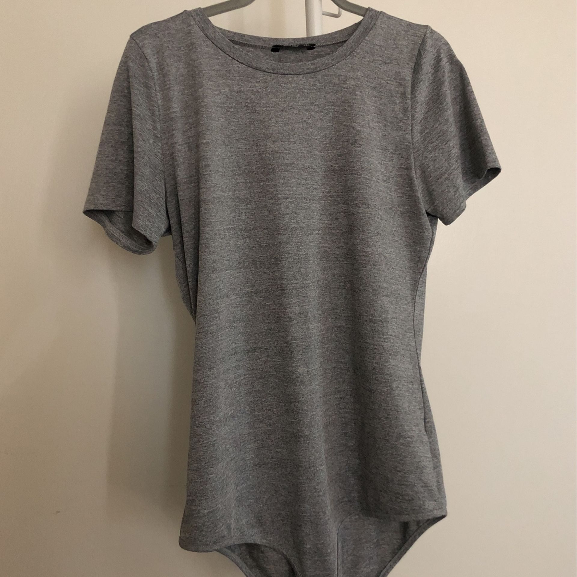 Shein Gray Basic T Bodysuit