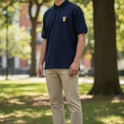 PGA TOUR Golf Polo Shirt Mens L Blue Performance Short Sleeve