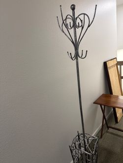 Decorative Metal Coat Rack with Umbrella Stand